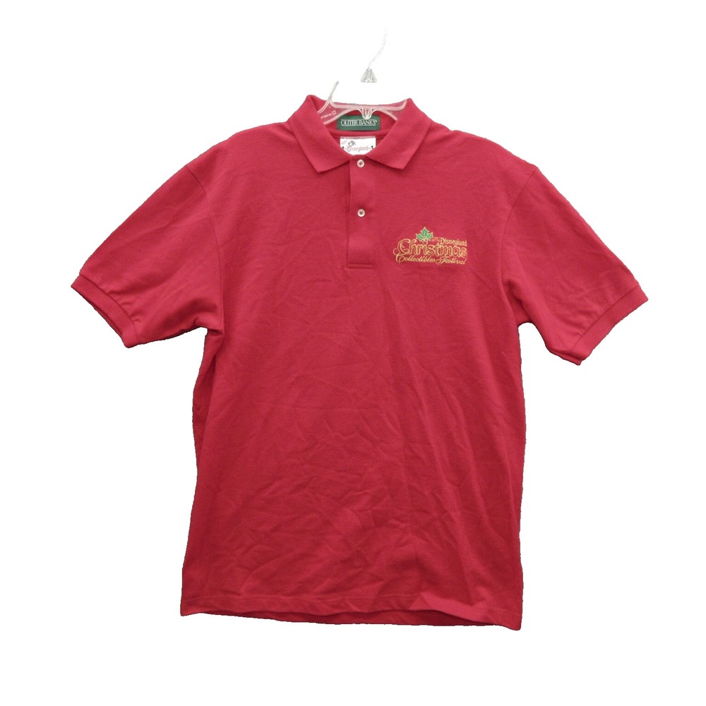Disneyland Resorts Mens Polo Shirt Medium Christmas Collectibles Festival USA